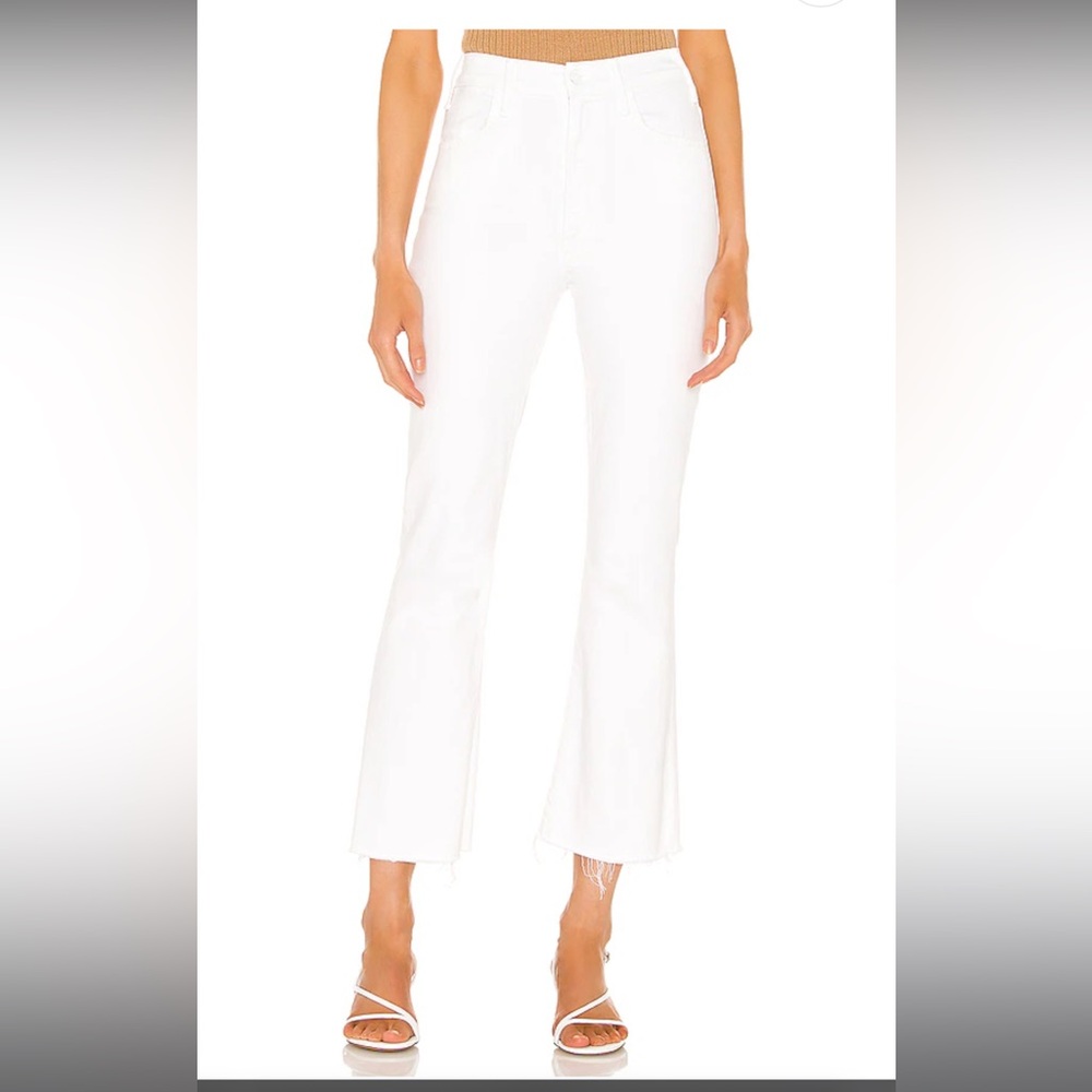 MOTHER Hustler Ankle Fray Jeans in White Size 26